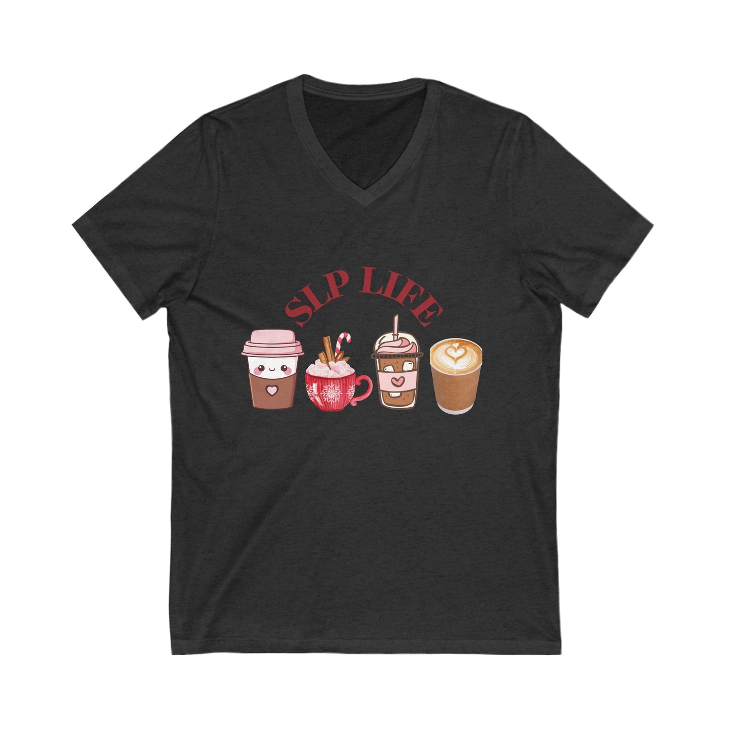 SLP Life/Coffee Life-Unisex Jersey Short Sleeve V-Neck Tees