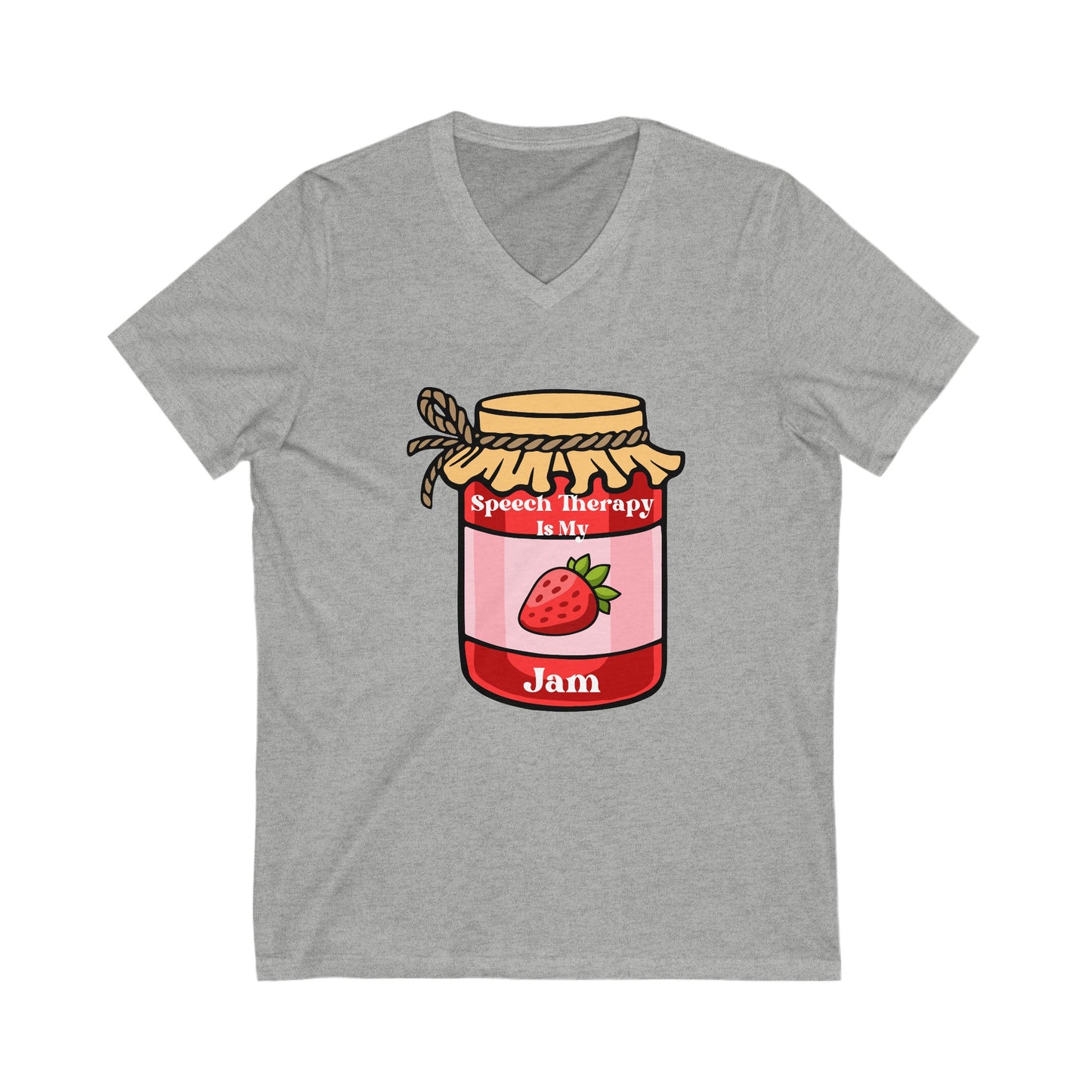 Unisex Jersey Short Sleeve V-Neck Tee-Speech Therapy is my Jam