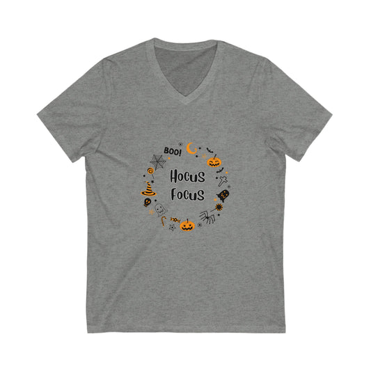 Unisex Jersey Short Sleeve V-Neck Tee for Educators-Hocus Focus